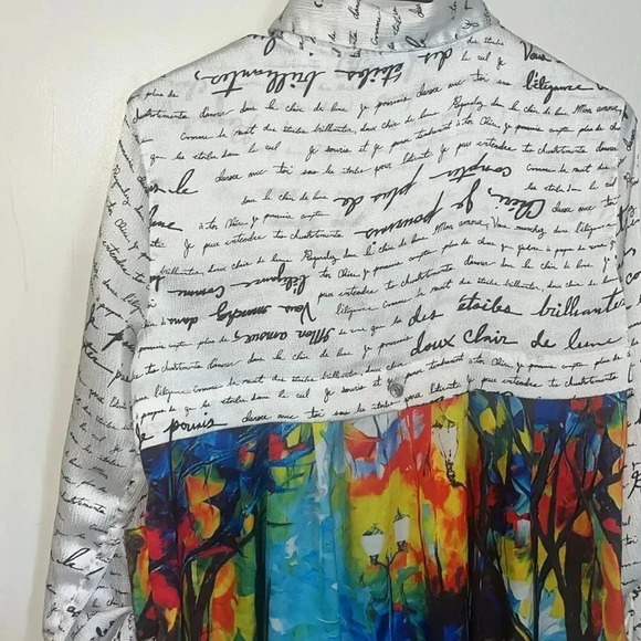 John Mark Artsy French Street & Print Long Sleeve Button Tunic S Blogger Fave - Picture 7 of 12